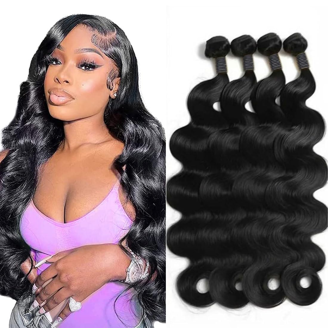 12A Straight Human Hair Bundles – 4 Bundles (400g) | 26", 28", 30" & 32"