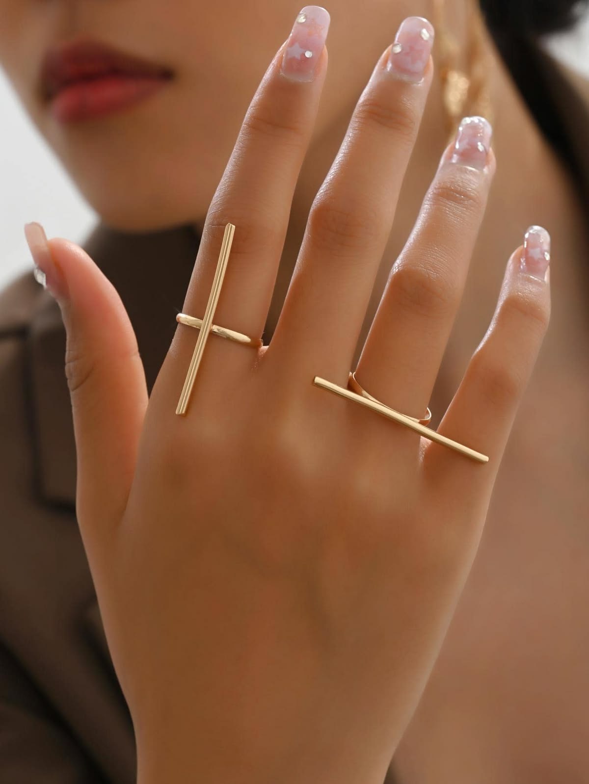 2 pcs simple fashionable rings