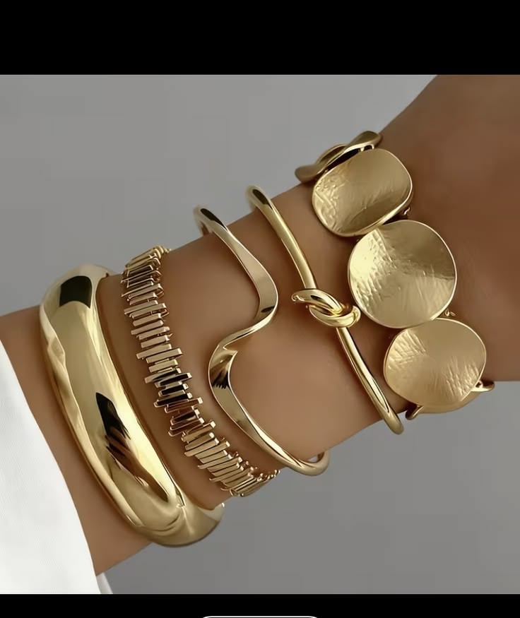 4 Pc Gold chunky bangle