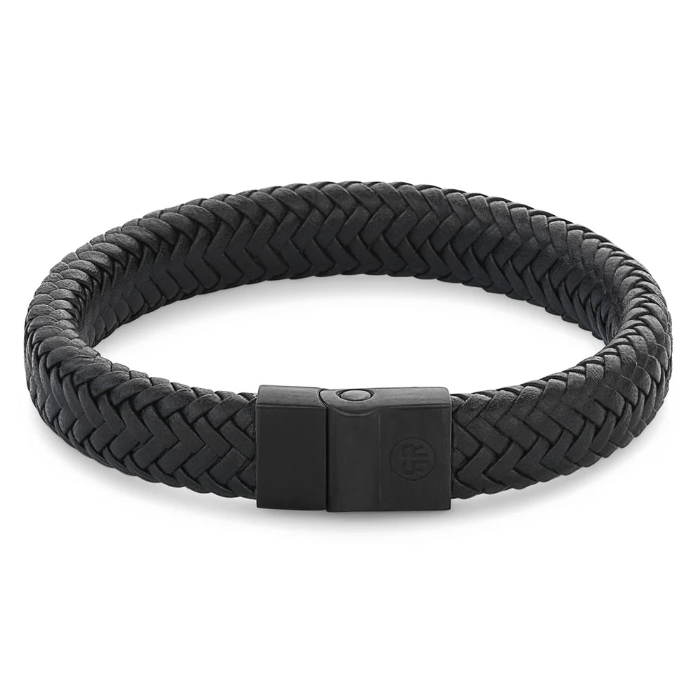Full Metal Herringbone Black Black Bracelet - RR-M0020-B