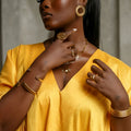 Gold-geometric fashion element set