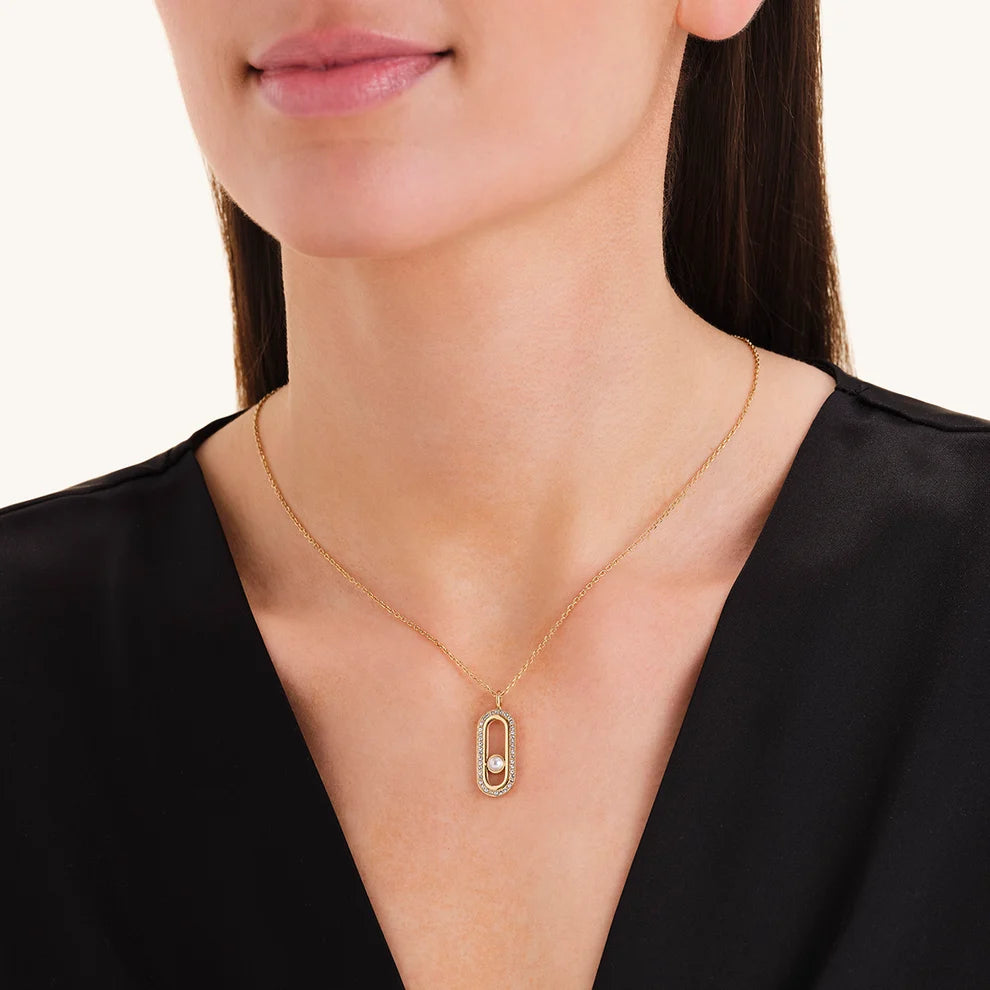 Rosefield Modern Pearl Pendant Necklace Gold - JNPPG-k1293
