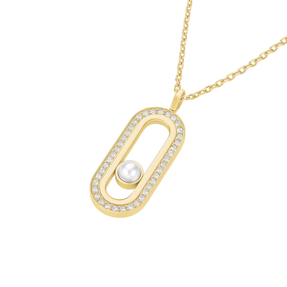 Rosefield Modern Pearl Pendant Necklace Gold - JNPPG-k1293