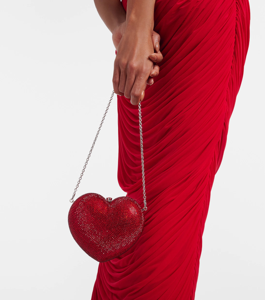 Judith Leiber L’Amour Petit Cœur Crystal Clutch | Red