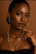Los Elegancia Silver Hoop chain and Earring