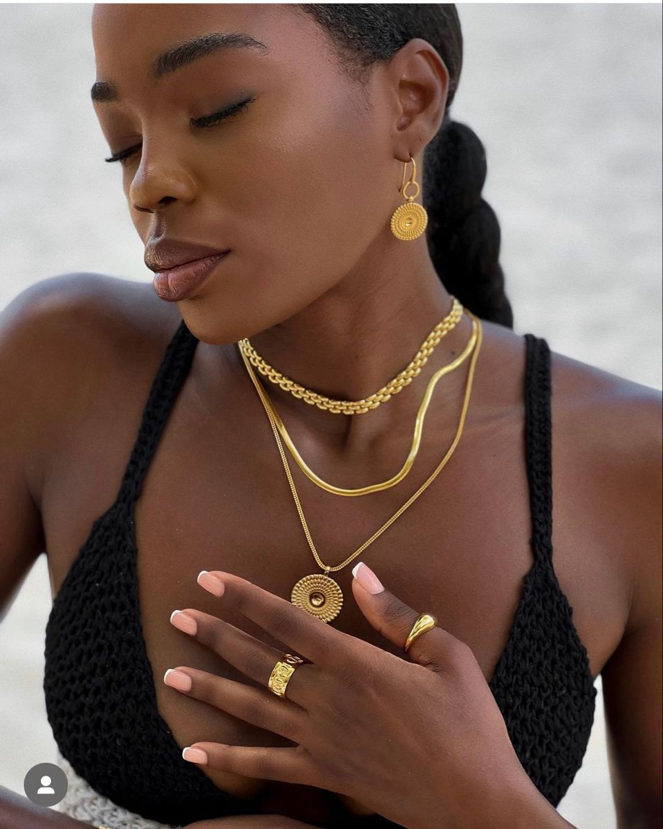 Los Elegancia necklace and ring Gold-tone set