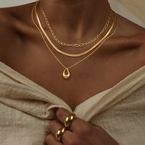 Eroku Gold layered 3 pcs necklace