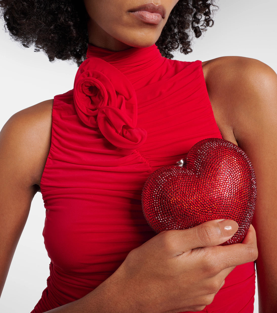 Judith Leiber L’Amour Petit Cœur Crystal Clutch | Red