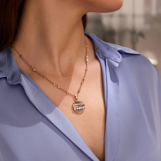Play Of Light Rose Gold Rugby Pendant pounds