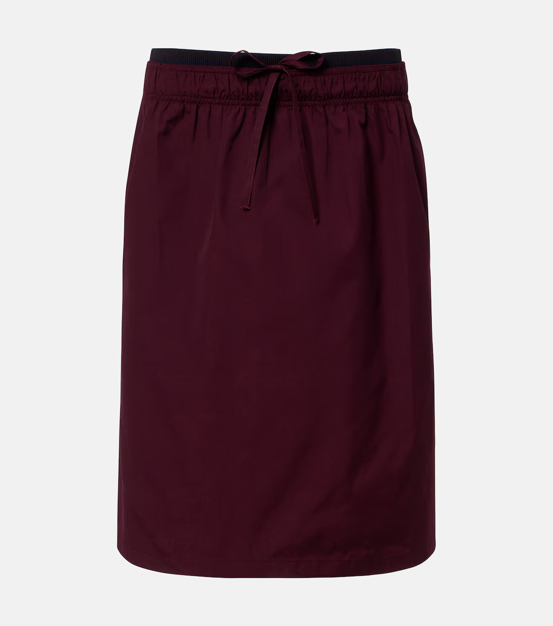 Prada Burgundy Poplin Midi Skirt | Designer Women's Skirt.
