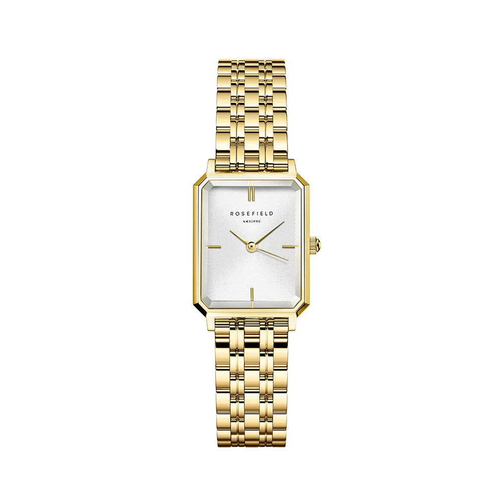 Rosefield Octagon XS White Sunray Steel Gold - OWGSG-O60
