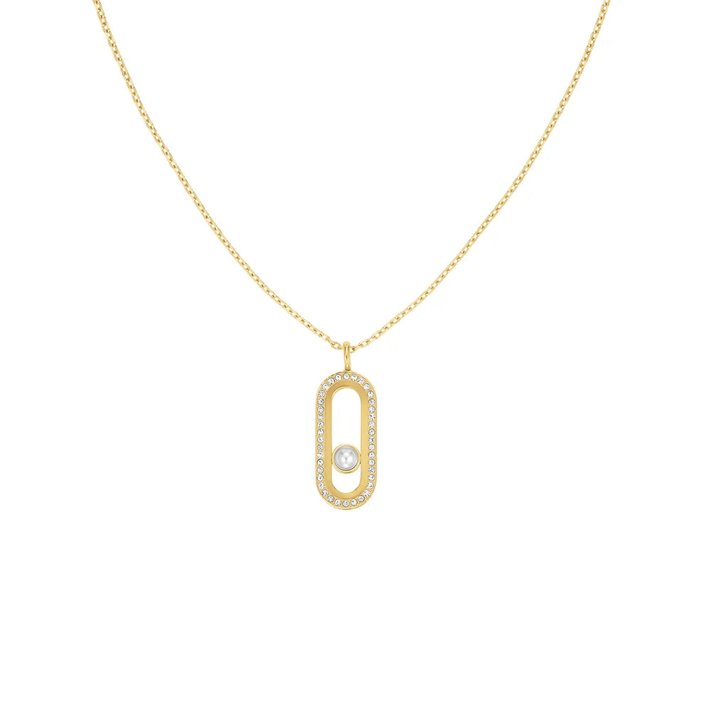 Rosefield Modern Pearl Pendant Necklace Gold - JNPPG-k1293