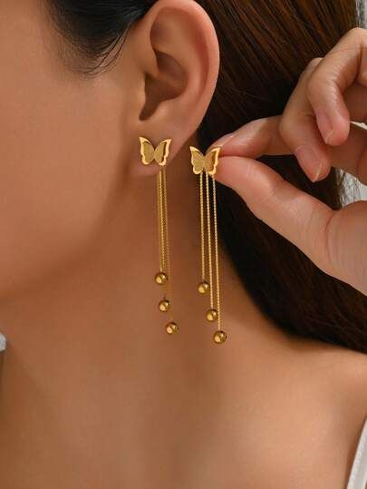 Tassle Stainless Steel Dangle Earing